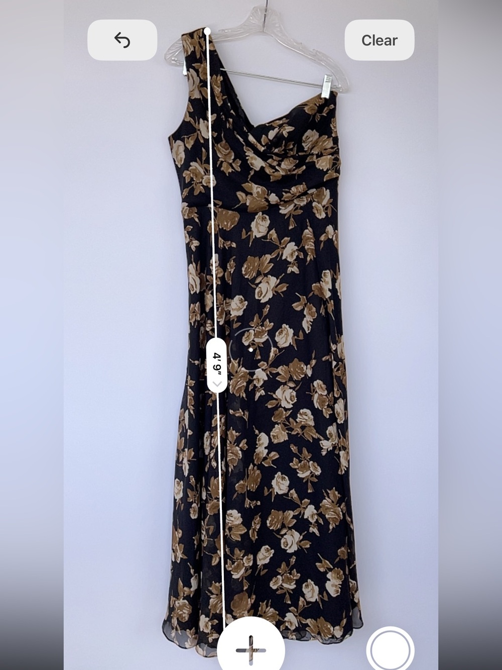 Lulus Women’s One-Shoulder Maxi Dress Neutral Floral Print Front Slit Size XL - Picture 10 of 10